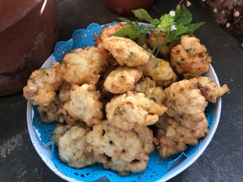 Corn fritters are best eaten fresh from the frying pan.