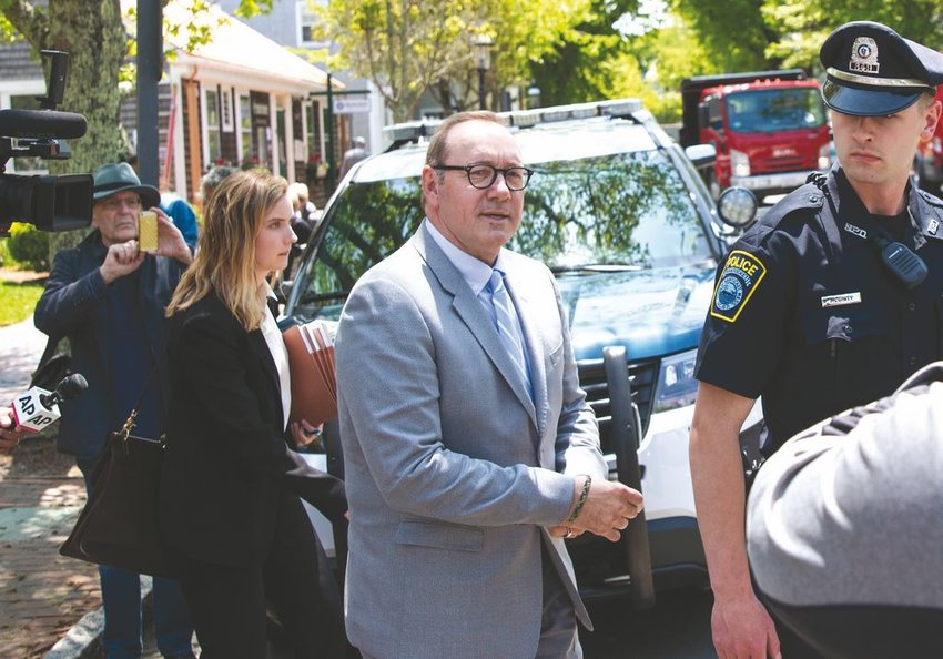 Oscar-winning actor Kevin Spacey leaves Nantucket District Court after a June pretrial hearing on the indecent-assault charge against him. The charge was dropped in July.