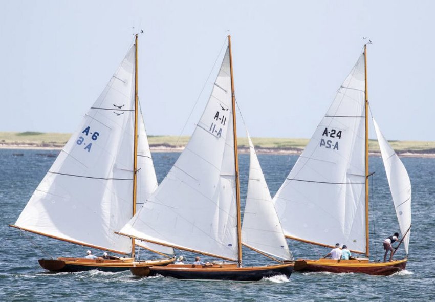 Nantucket's fleet of Alerion Class sloops will make up a sizable chunk of the field in Sunday's Opera House Cup wooden-sailboat regatta.