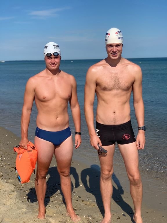 Tyler Roethke, left, and Grant Wentworth plan to swim from Cape Cod to Martha's Vineyard to raise money for Swim Across