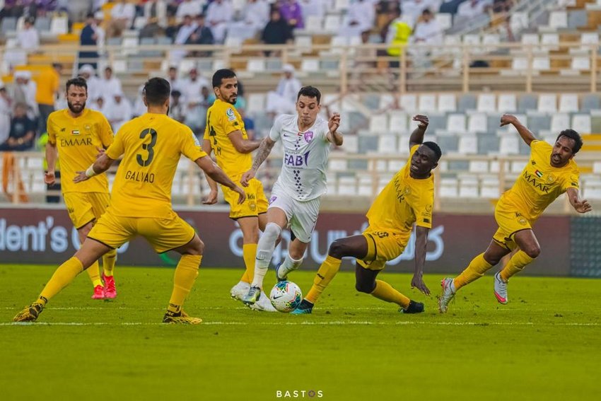 Caio Correa, in white, plays for Al-Ain against his former club, Al-Wasl. Correa was recently named to the United Arab Emirates national team.