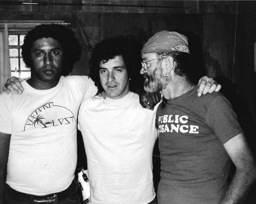 Corky Laing, center, with Julian Stanley, left, and David Hostetler at the Thirty Acres nightclub in the 1970s.