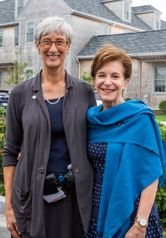 Retiring hospital president and CEO Dr. Margot Hartmann, left, with Jeanette Erickson, who will serve as interim CEO effective Sept. 1.
