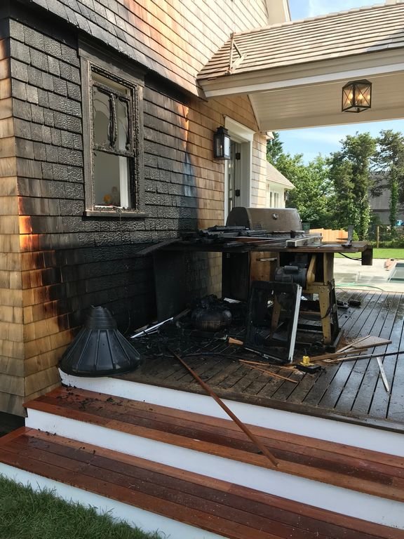 The Nantucket Fire Department put out a small fire on the deck of a Surfside Road home Thursday afternoon that started in a garbage can.