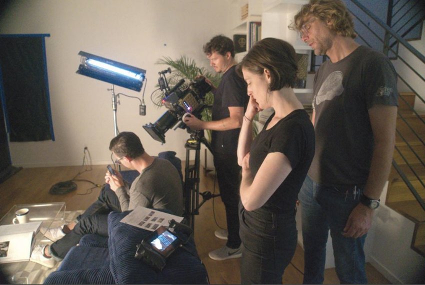 Elaine Mongeon, center, shooting &amp;#8220;Swiped to Death,&amp;#8221; which is entered in Hulu's &amp;#8220;Huluween&amp;#8221; short-film competition.