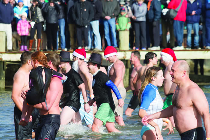 Photo by Nicole Harnishfeger Nantucket's annual Cold Turkey Plunge to benefit the Atheneum's Weezie Library for Children will be held Thanksgiving morning at Children's Beach.&amp;#160;I&amp;amp;M Photo Galleries