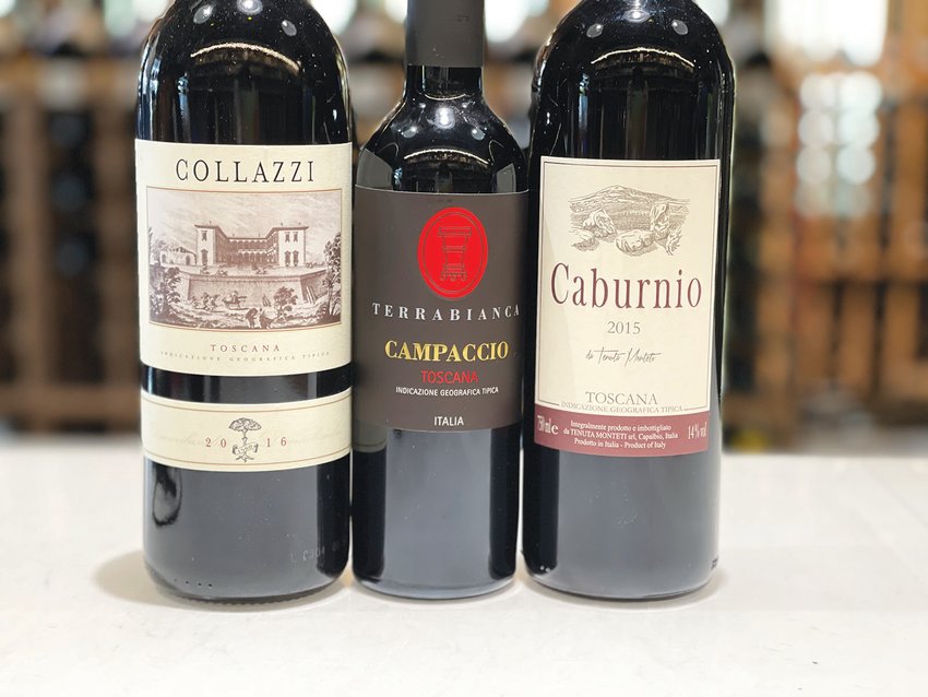 Super Tuscan wines from Italy.