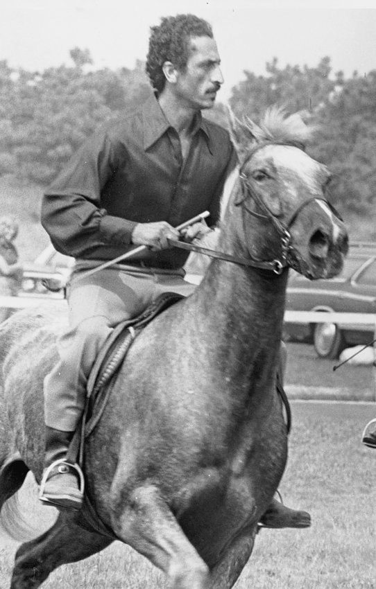 Augusto &quot;Augie&quot; Ramos astride his horse Golden Boy. Ramos was the first person of color to be elected to the Nantucket Board of Selectmen in 1989.