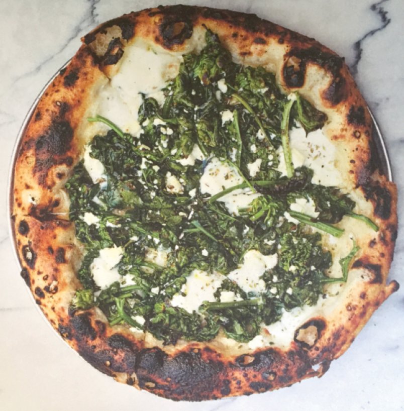 Pizza with Spinach, Feta and Garlic Confit from Travis Letts&rsquo; &ldquo;Gjelina: Cooking from Venice, California,&rdquo; but inspired by the 1988 film &ldquo;Mystic Pizza.&rdquo;