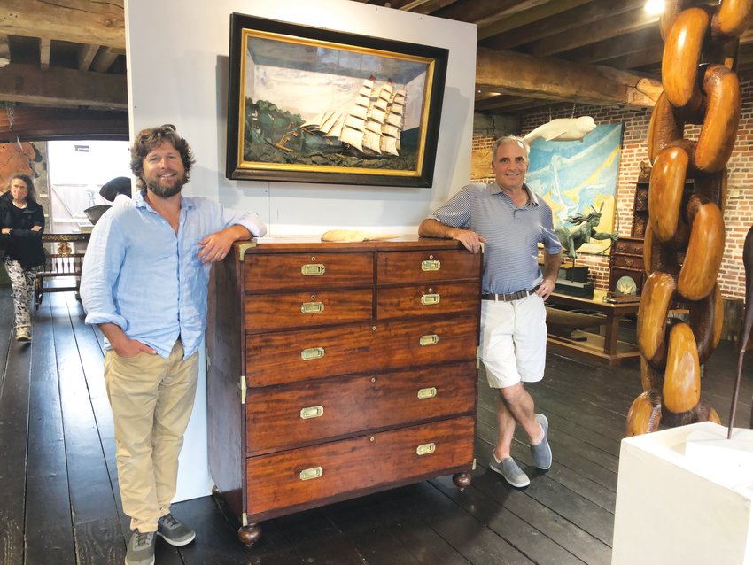Artist Marcus Foley, left, and antiques dealer John Sylvia.