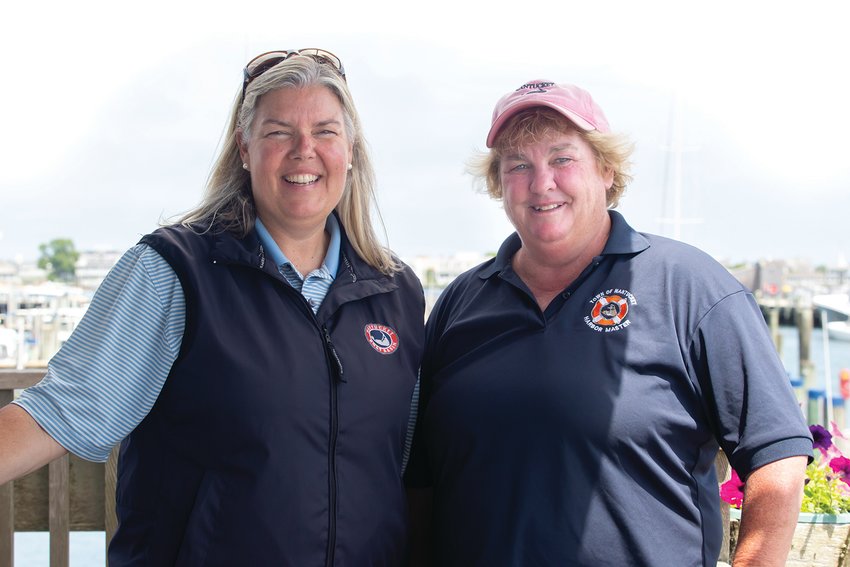 Nantucket Boat Basin dock master Christina Martin, left, and Nantucket harbormaster Sheila Lucey.