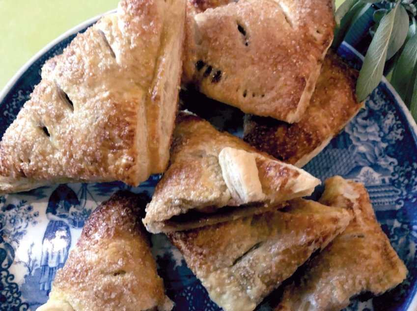Apple turnovers, using frozen puff pastry, are so easy to make for an after dinner dessert.