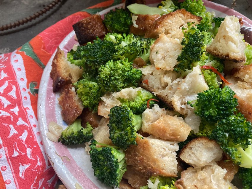 Italian-inspired broccoli pancotto gets an extra kick from the addition of finely-chopped fresh ginger.