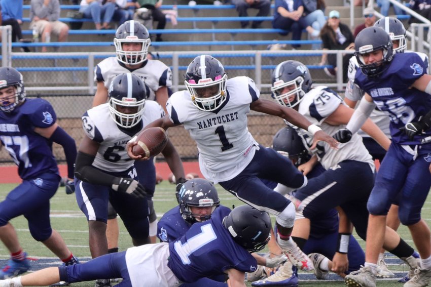 Nantucket beat Sandwich 34-26 in three overtimes on the road Saturday.