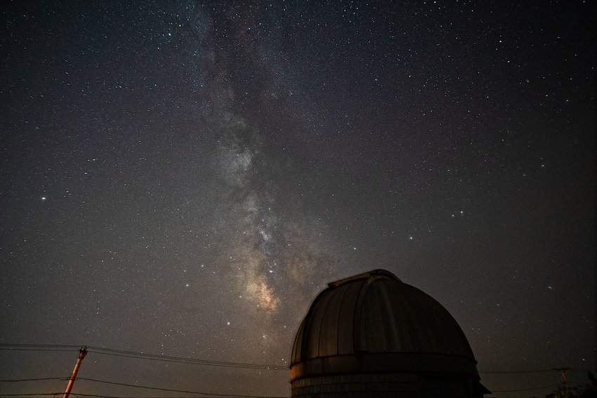 The night sky above the Maria Mitchell Association's Loines Observatory.