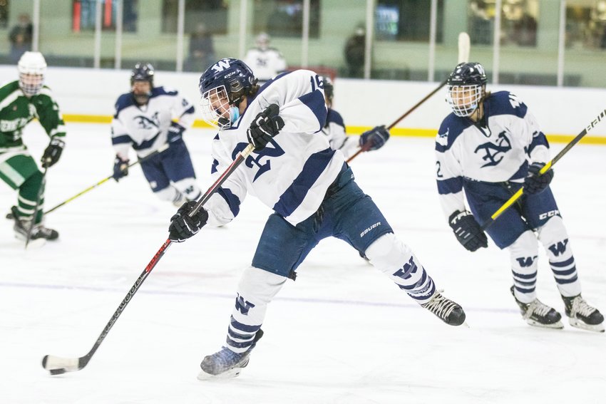 Evan Belanger fires off a shot in Nantucket&rsquo;s 2-1 home win over Dennis-Yarmouth last Wednesday.