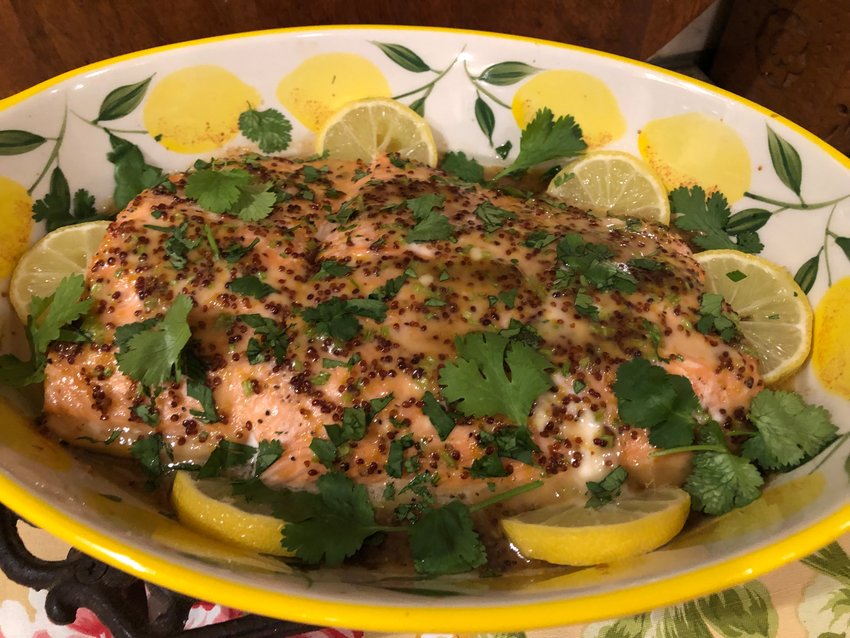 The sweet maple syrup in Genevieve Ko&rsquo;s Maple-Baked Salmon is deliciously counterbalanced by the piquant tang of Dijon mustard and fresh cilantro.