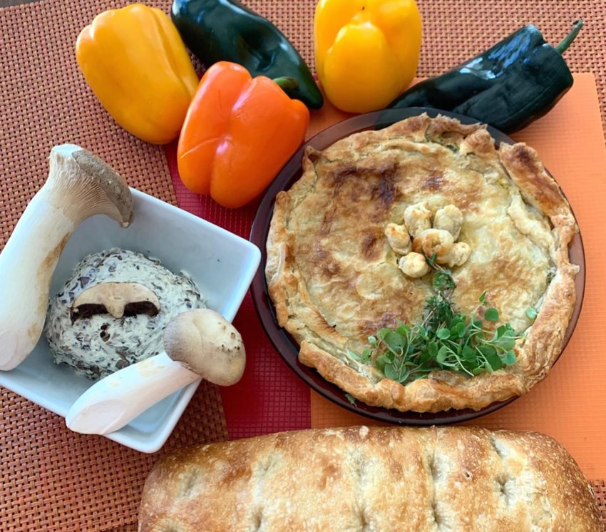 Mushroom Pat&eacute;, left, and a Savory Ricotta Tart will impress your houseguests but are surprisingly easy to make.