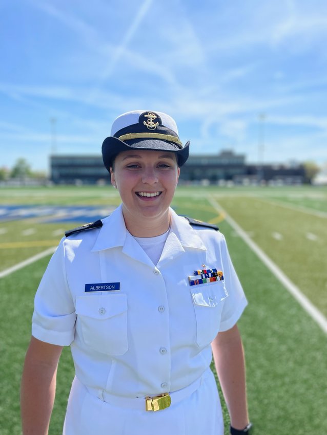 Paige Albertson graduated from Nantucket High School in 2019. She is now second in command of all cadets at Massachusetts Maritime Academy.