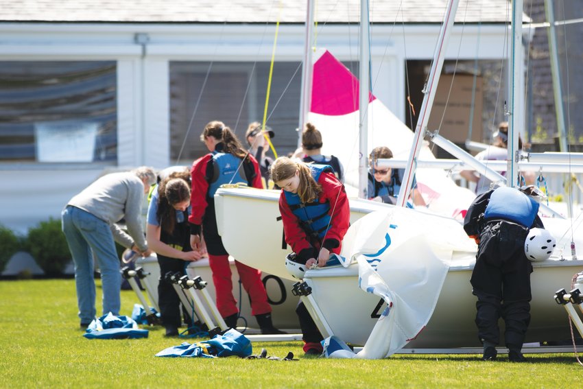The sailing teams prepare for last week&rsquo;s Women&rsquo;s Invitational on Nantucket.