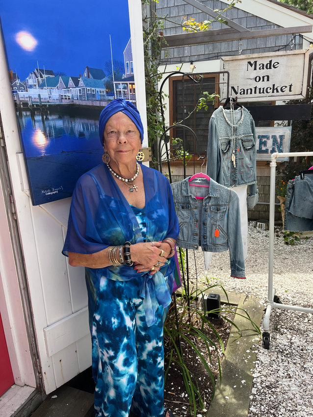 Kathleen Duncombe outside Made on Nantucket, the gallery she&rsquo;s run on Old South Wharf since 2007.