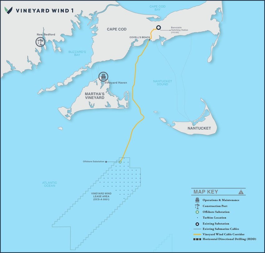 The federal Bureau of Ocean Energy Management has approved Vineyard Wind's offshore energy project about 14 miles southwest of Nantucket.