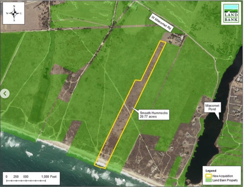 The Land Bank has purchases 20.7 acres of land in the Smooth Hummocks Coastal Preserve from the Nantucket Conservation Foundation for $3 million.