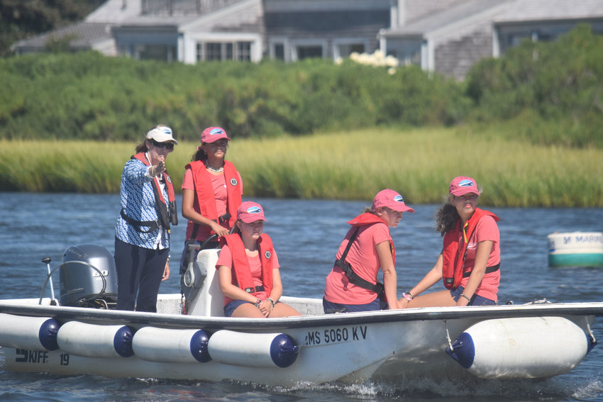 Captain&rsquo;s Academy participants on the water in Madaket last month.