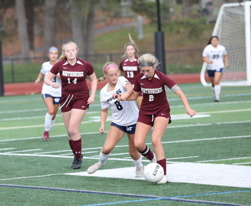 Gianna Quinn defends against a Northbridge player during Sunday's game.
