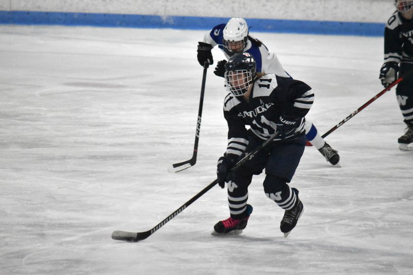 Emerson Pekarcik scored the Whalers' lone goal in Friday's 7-1 loss against Scituate.