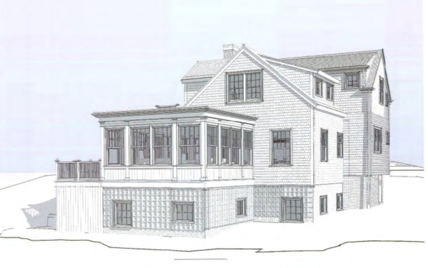 A rendering of the proposed addition to the home at 2 Stone Alley.