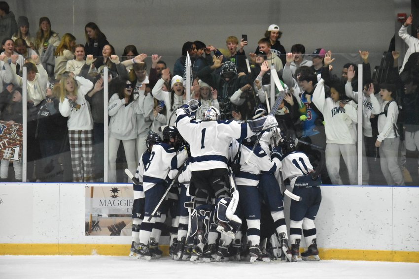 Nantucket celebrates after its 6-2 playoff win over Abington Monday.