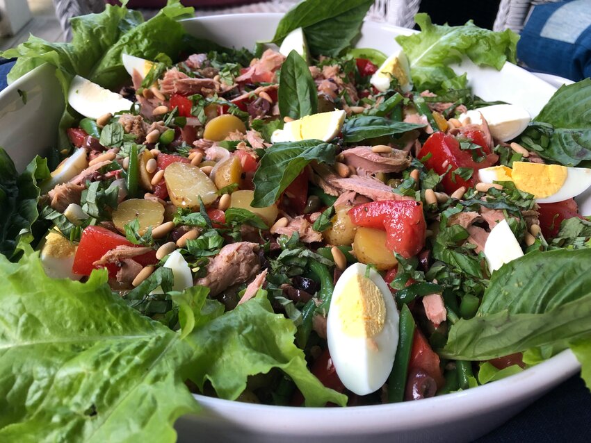 Chopped Salade Ni&ccedil;oise is best when made with tuna packet in olive oil.