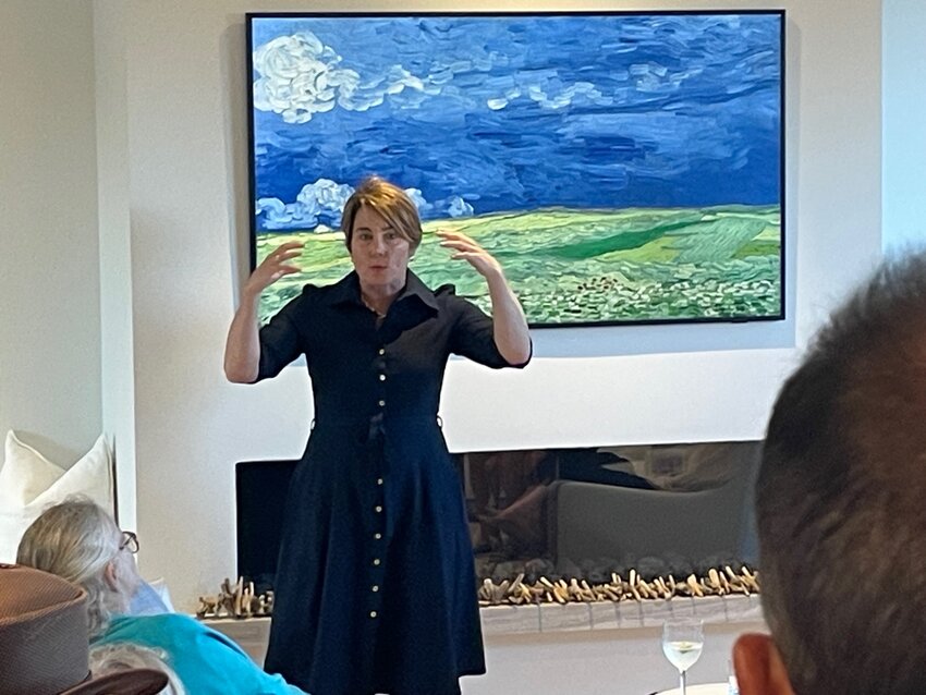 Gov. Maura Healey visited the island Saturday for a private fundraising event at a Cliff Road home.