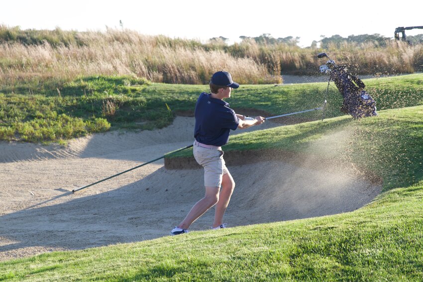 Mike Culkins plays out of a bunker earlier this season.