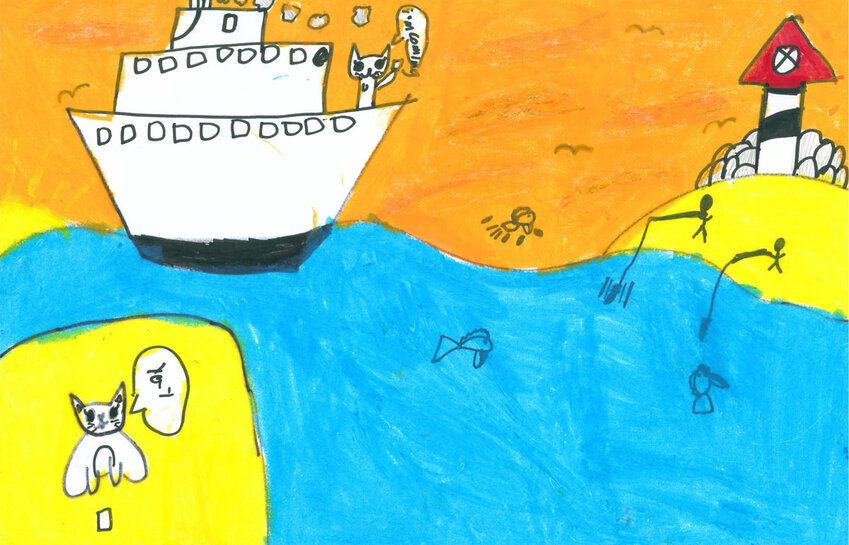 &quot;Kitty Coming Home&quot; by Nantucket first grader Tanya Evans.