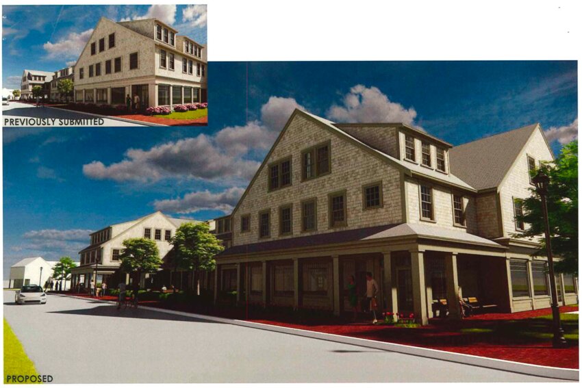 A rendering of the mixed-use residential and commercial Sparks Avenue building approved by the Planning Board Monday.