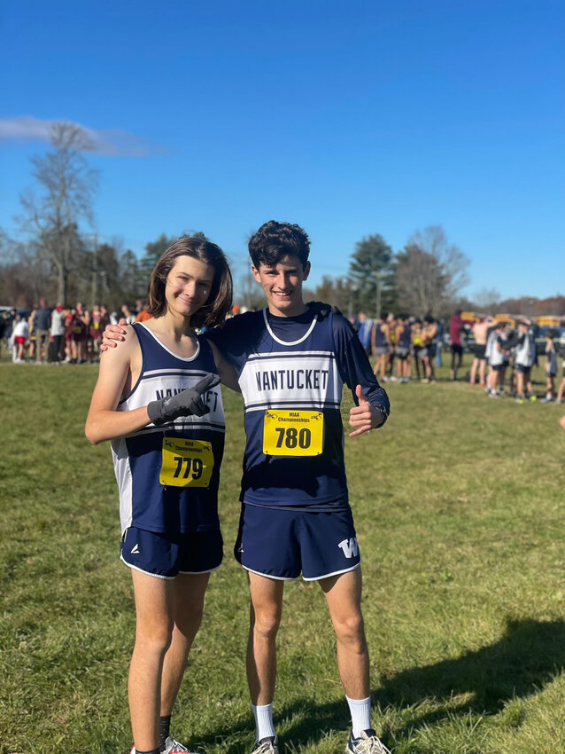 Dorian Manov, left, and Rory Murray at the Div. 3 cross-country state championship qualifier Saturday.