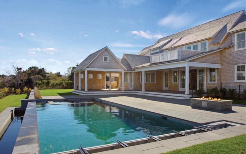 This brand-new Monomoy estate includes an infinity pool and gas fire pit. Construction is expected to be complete in December.