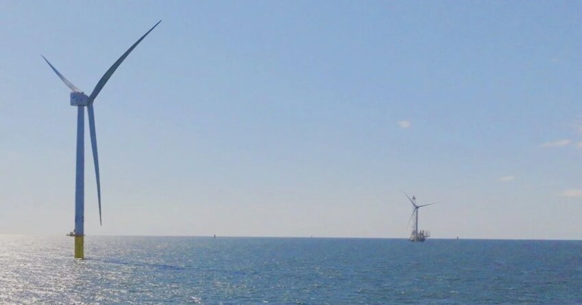 Vineyard Wind turbines southeast of Nantucket.
