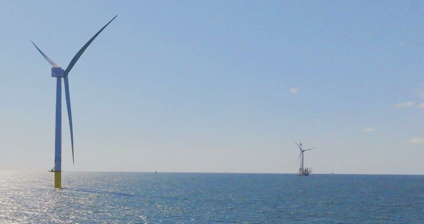 Vineyard Wind's offshore energy project under construction 14 miles southwest of Nantucket.