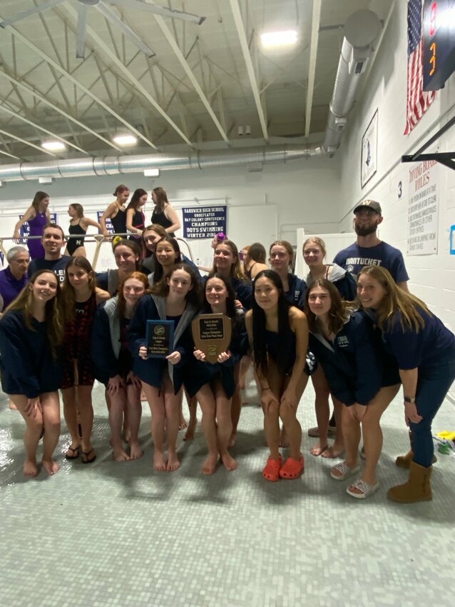 The Whalers varsity girls swim team finished first in Saturday's Cape &amp; islands Championships at Sandwich High School.