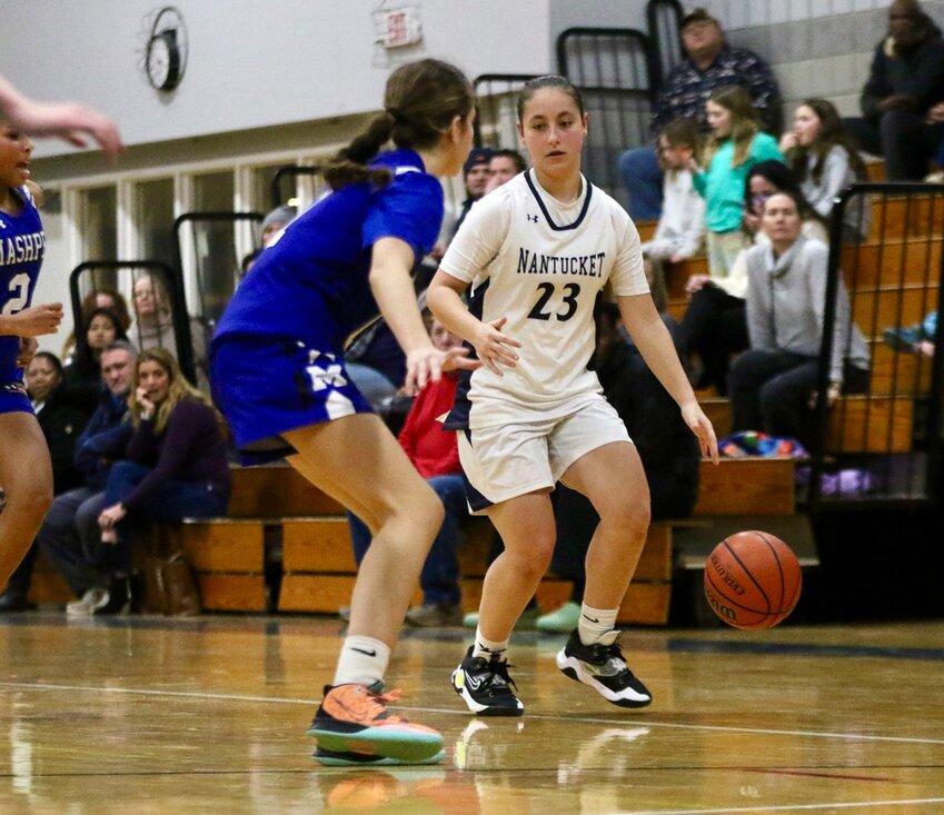 Alana Ludvigson-Ferreira (23) led the Whalers with nine points in Thursday's 51-32 loss to Mashpee.