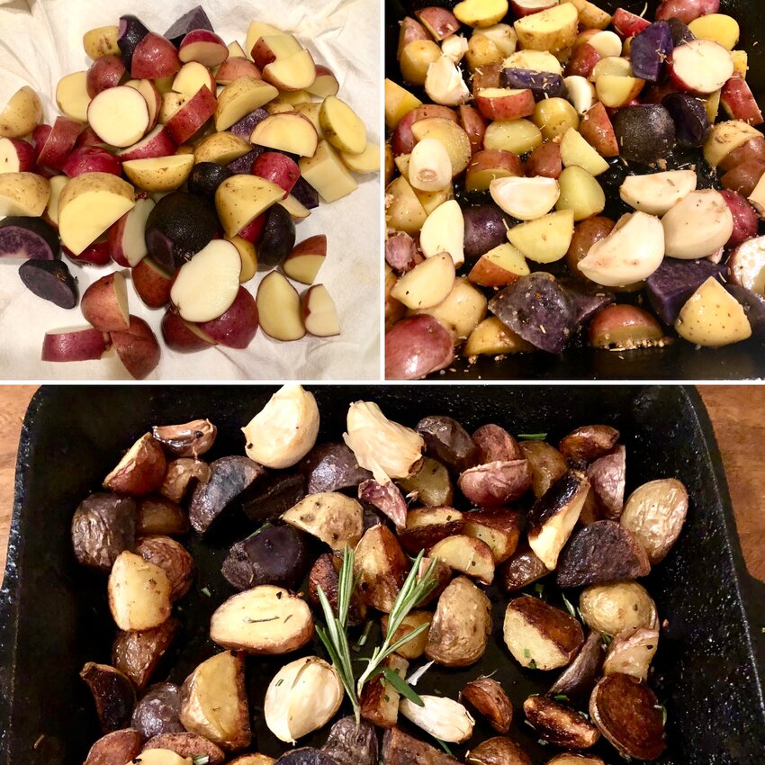 Crispy Saut&eacute;ed Potatoes with Garlic and Rosemary.