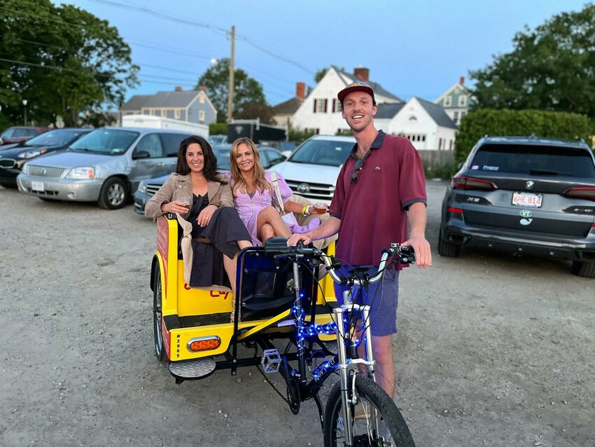 Michael Gormley, seen here operating his pedicab business in Portsmouth, N.H., operated two pedicabs on Nantucket last summer.