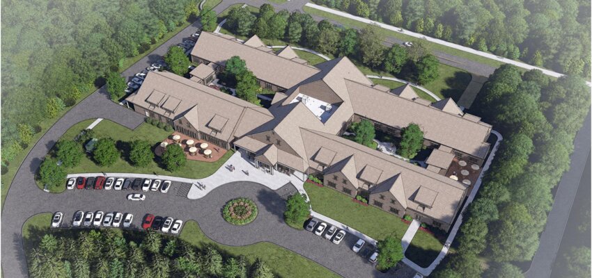 An illustration of the proposed Our Island Home nursing home on the Sherburne Commons elder-living community property off South Shore Road.