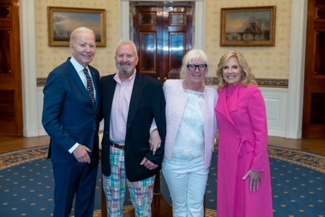 From left, President Joe Biden, Bill Puder, Kim Puder, and first lady Dr. Jill Biden at the White Hosue.