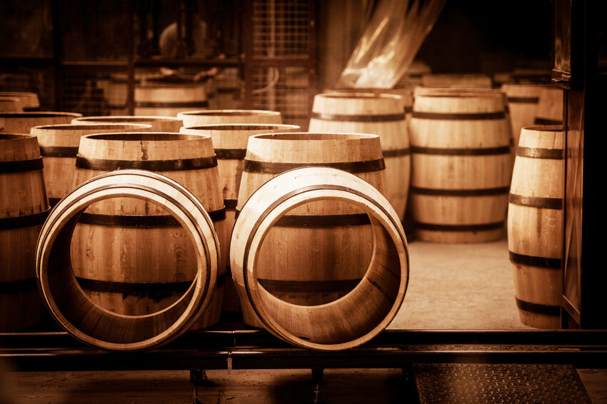 White oak is the preferred wood for making wine barrels. It has a tight grain structure, flexibility and strength and is readily available.