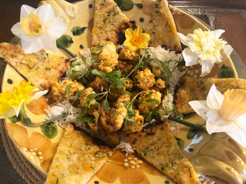 Aloo Gobi, or Roasted Cauliflower and Potatoes, would make an ideal Daffodil Weekend side dish, or vegetarian main course.