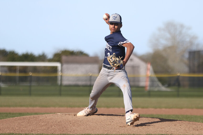 Ronald Del Rosario Gomez on the mound Friday against St. John Paul II.